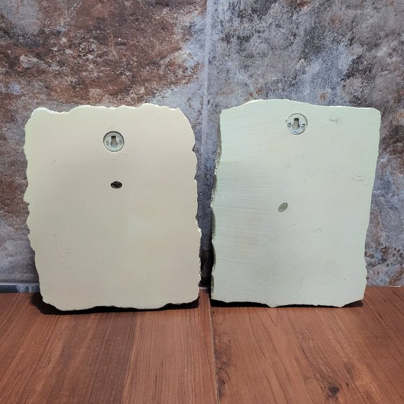 Botanical Clay Flower Dragonfly Art Wall Sculpture Plaster Cream Tile - Picture 3 of 14